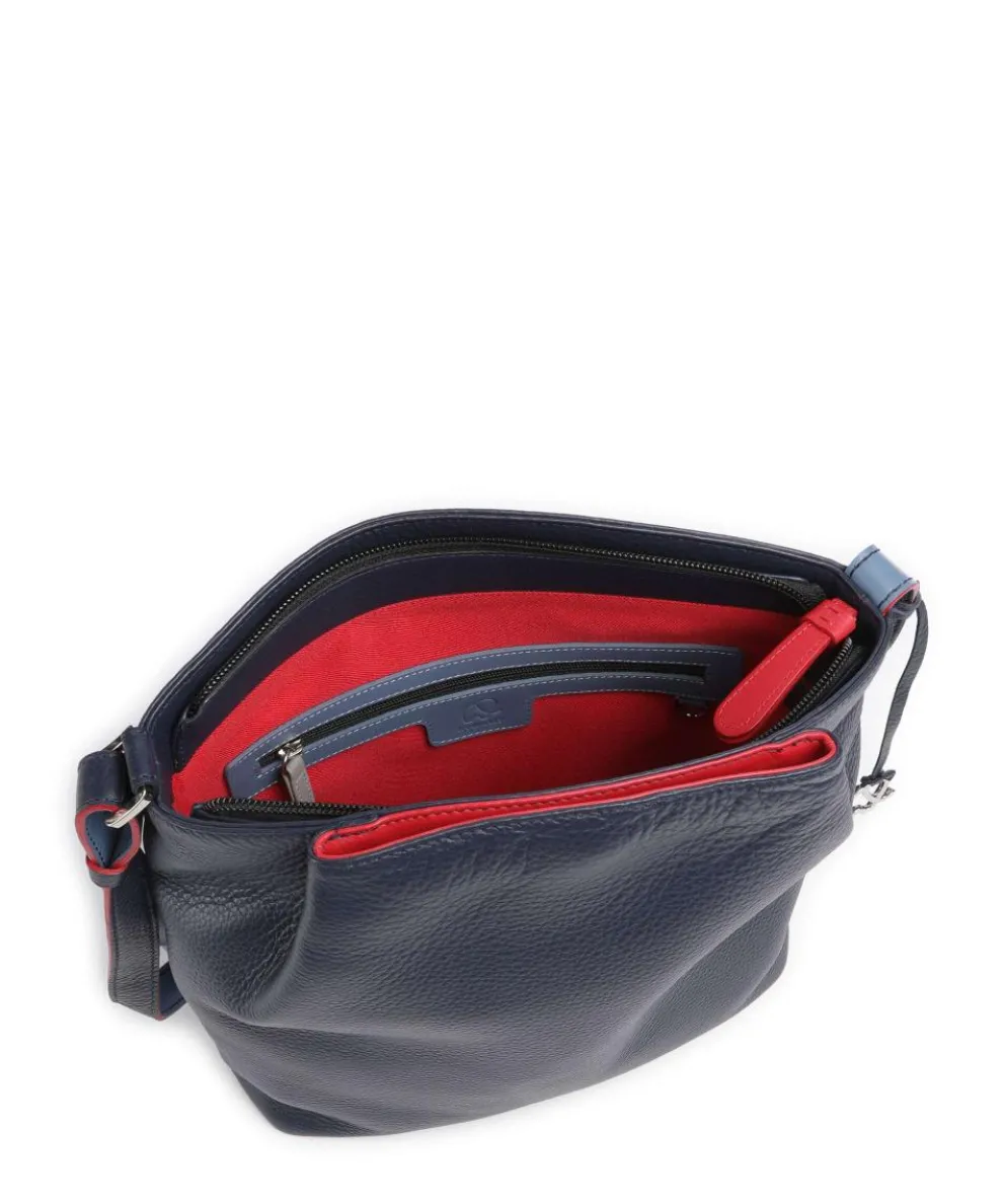 Umhängetasche genarbtes Rindsleder navy