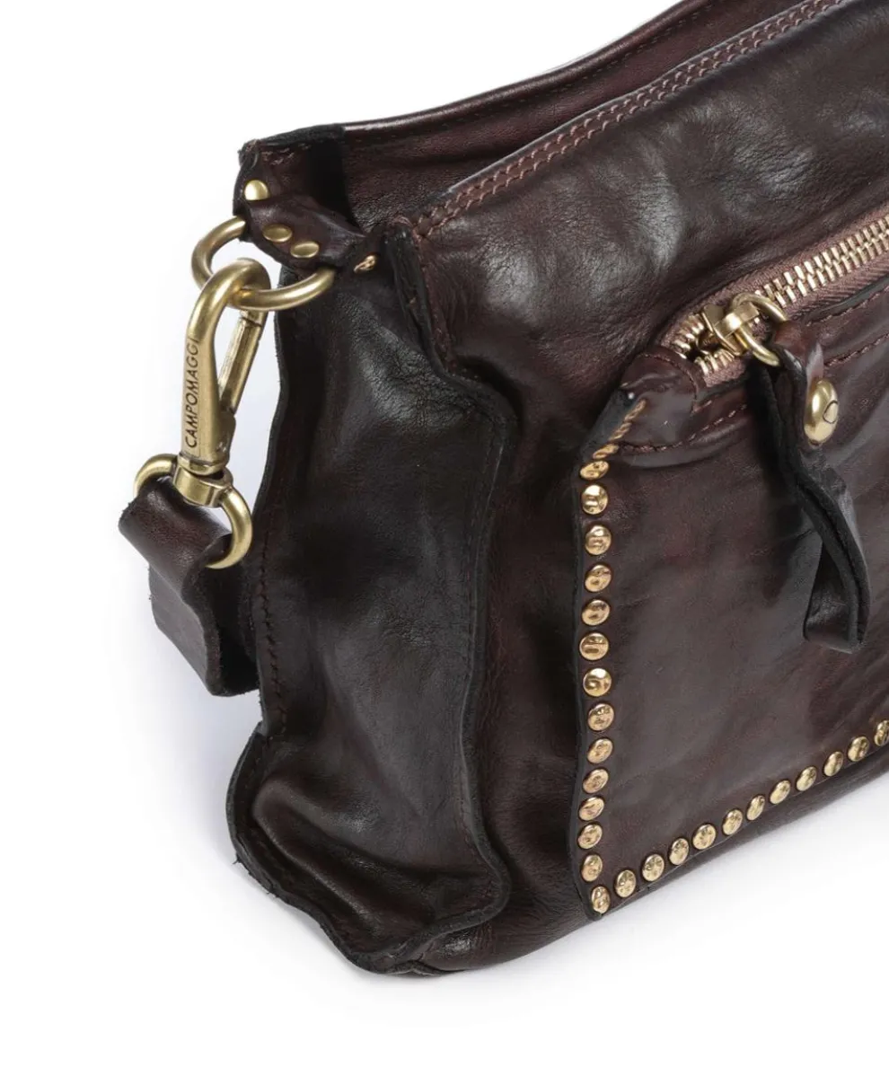 Umhängetasche genarbtes Rindsleder dunkelbraun