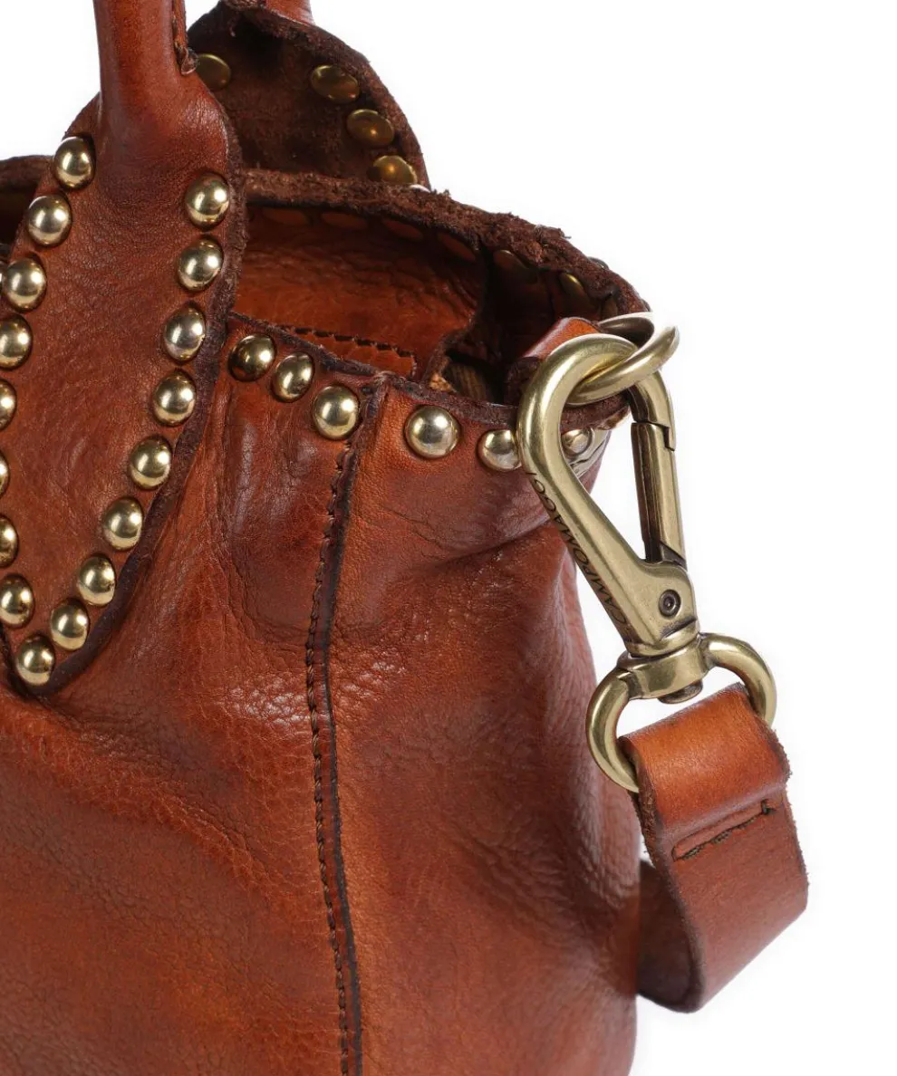 Umhängetasche genarbtes Rindsleder cognac