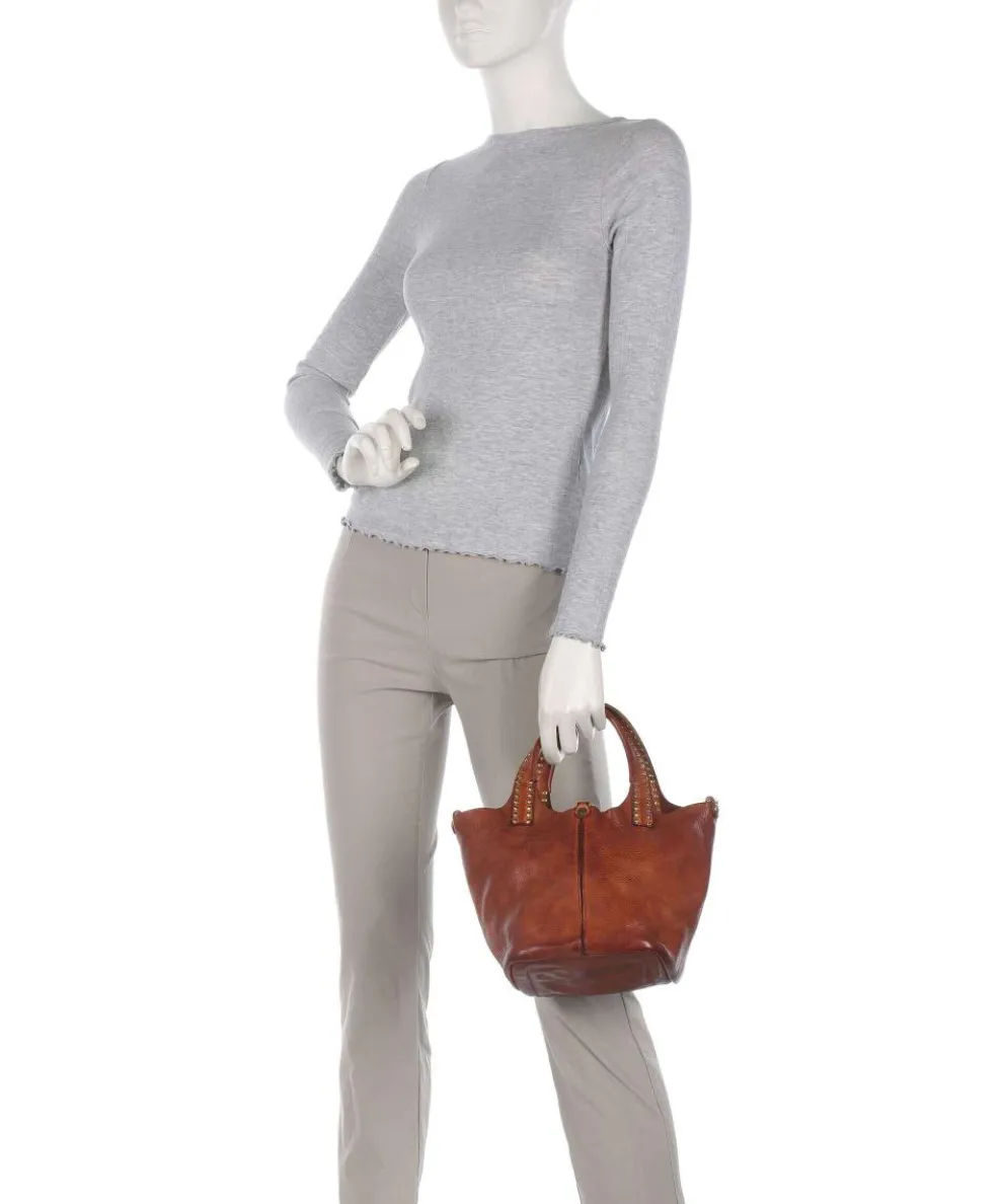 Umhängetasche genarbtes Rindsleder cognac