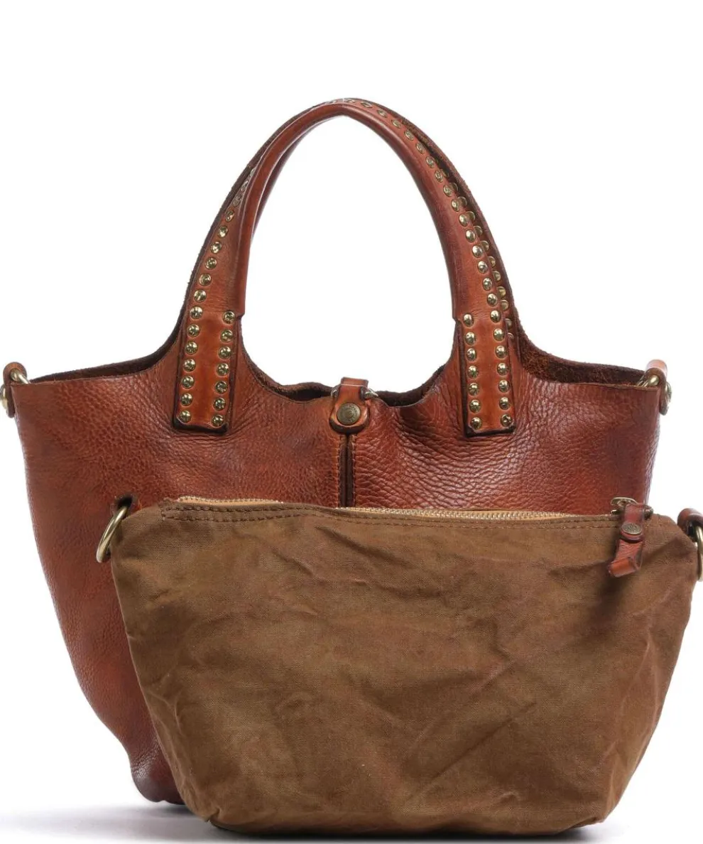 Umhängetasche genarbtes Rindsleder cognac