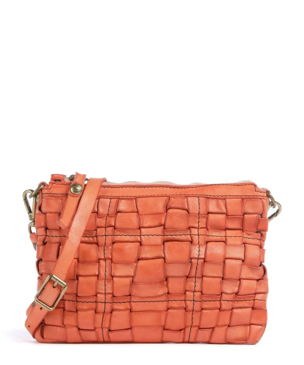 Umhängetasche genarbtes Rindsleder orange