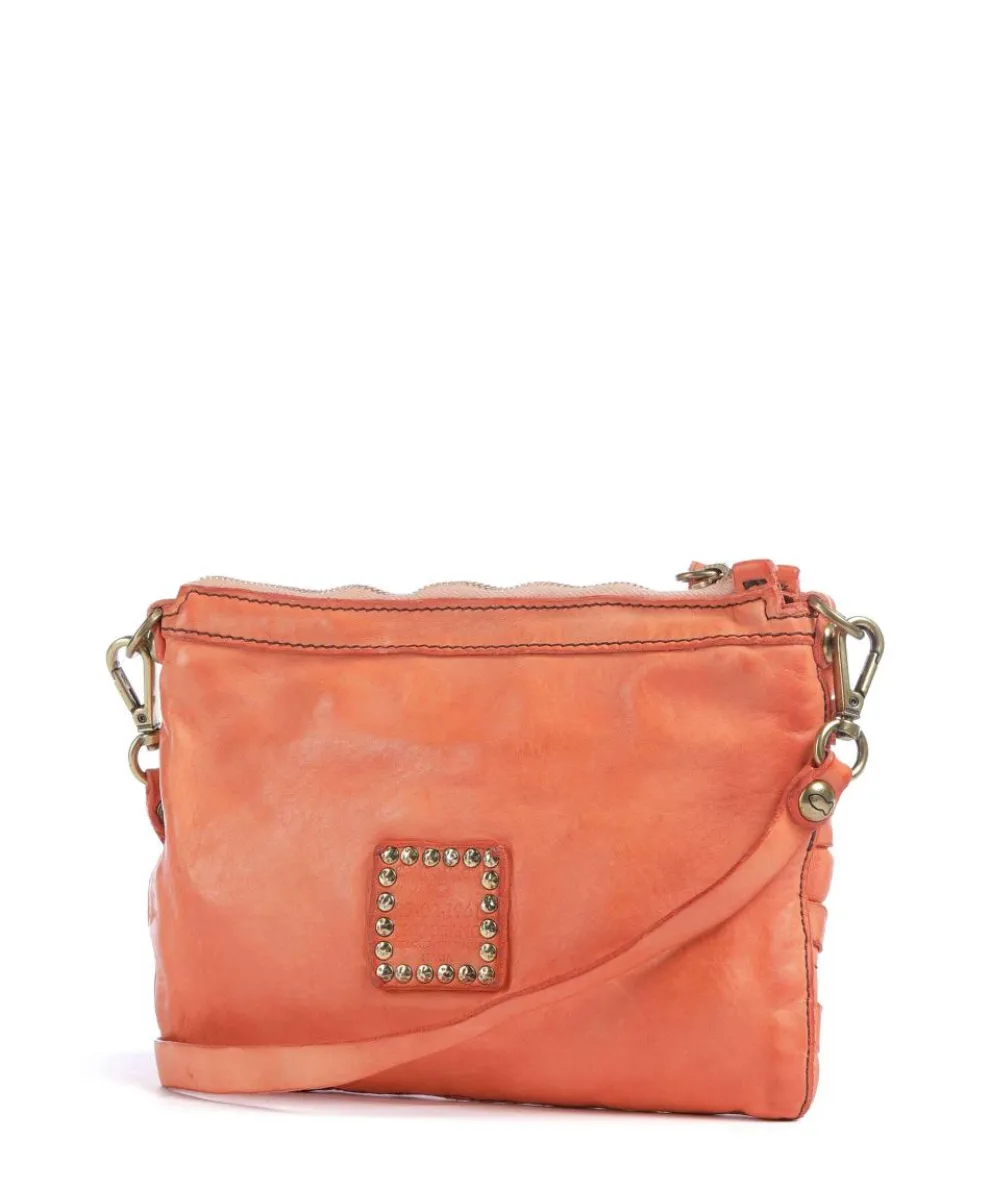 Umhängetasche genarbtes Rindsleder orange