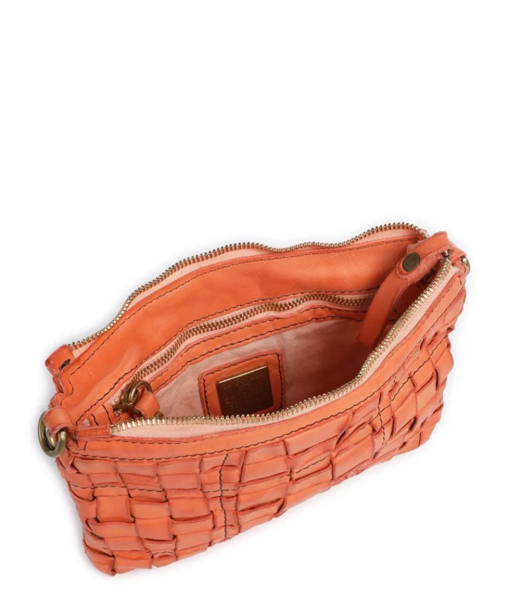 Umhängetasche genarbtes Rindsleder orange