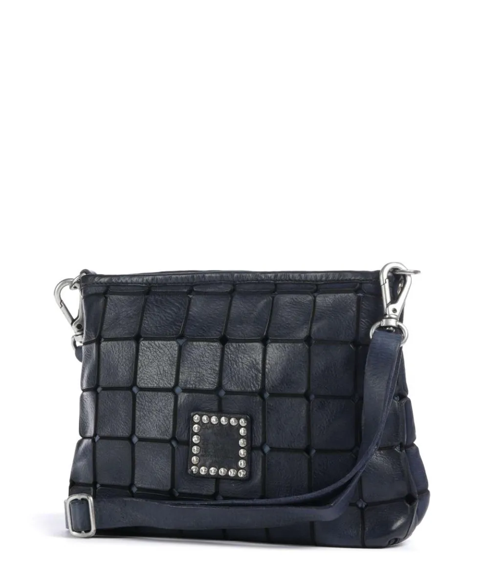 Umhängetasche genarbtes Rindsleder dunkelblau