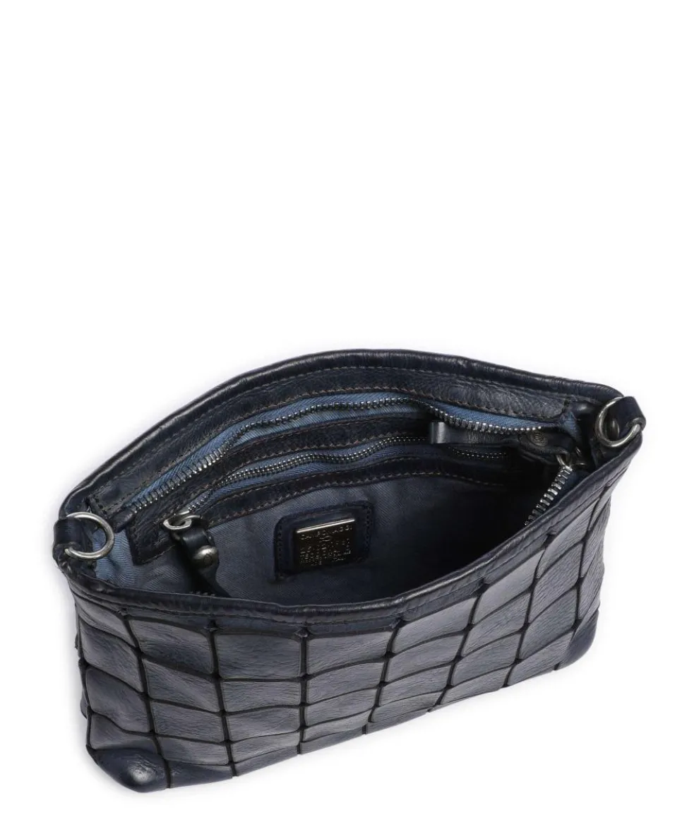 Umhängetasche genarbtes Rindsleder dunkelblau