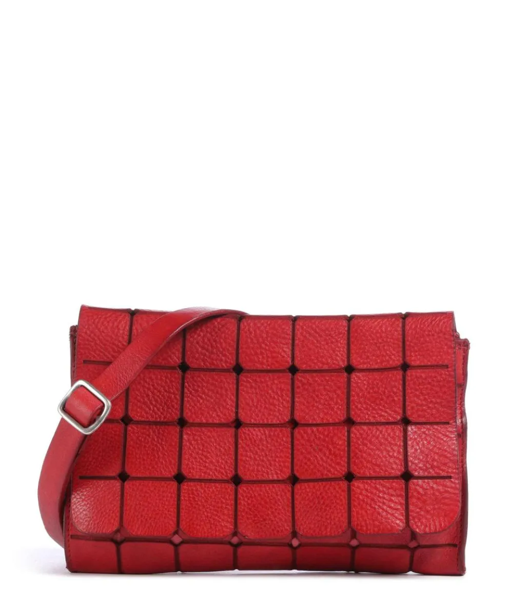 Umhängetasche genarbtes Rindsleder rot