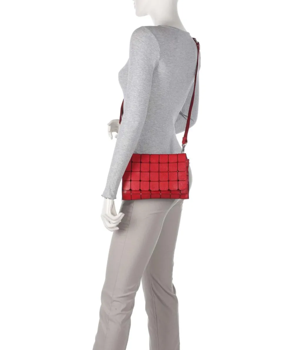 Umhängetasche genarbtes Rindsleder rot