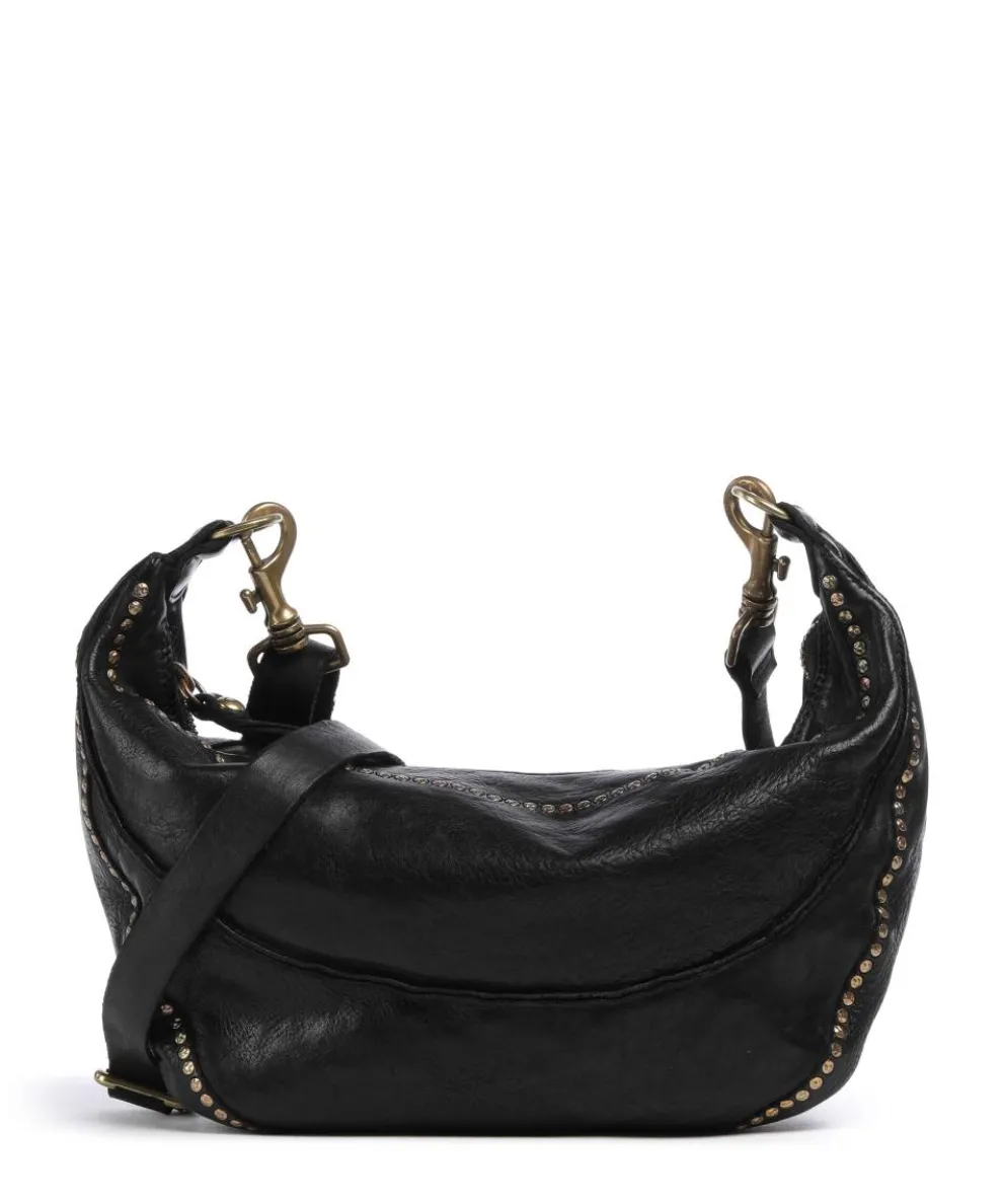 Umhängetasche genarbtes Rindsleder schwarz