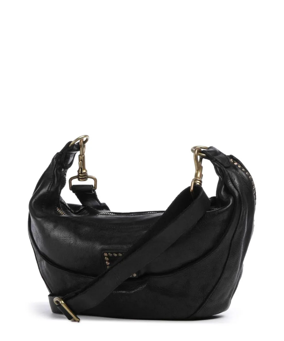 Umhängetasche genarbtes Rindsleder schwarz