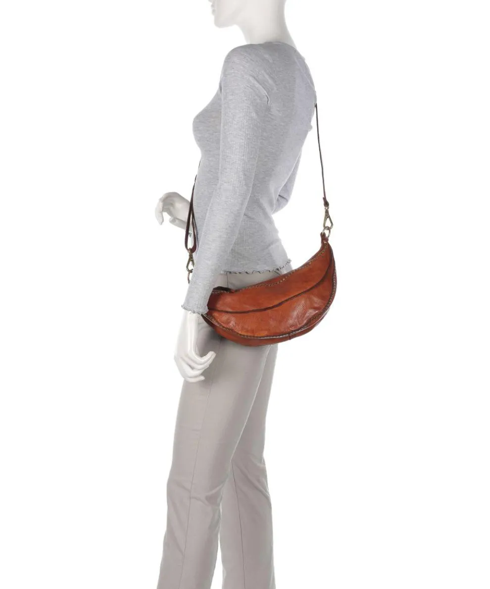 Umhängetasche genarbtes Rindsleder cognac