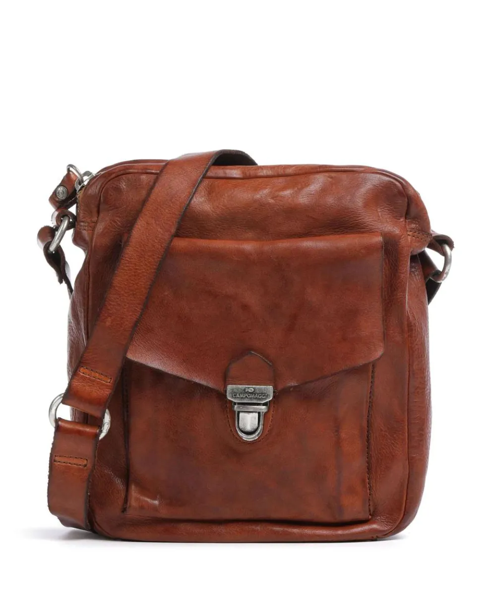 Umhängetasche genarbtes Rindsleder cognac