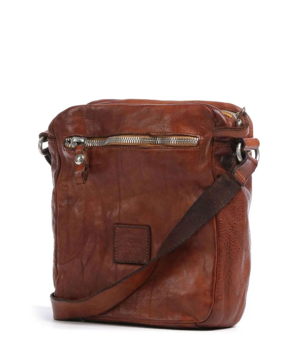 Umhängetasche genarbtes Rindsleder cognac