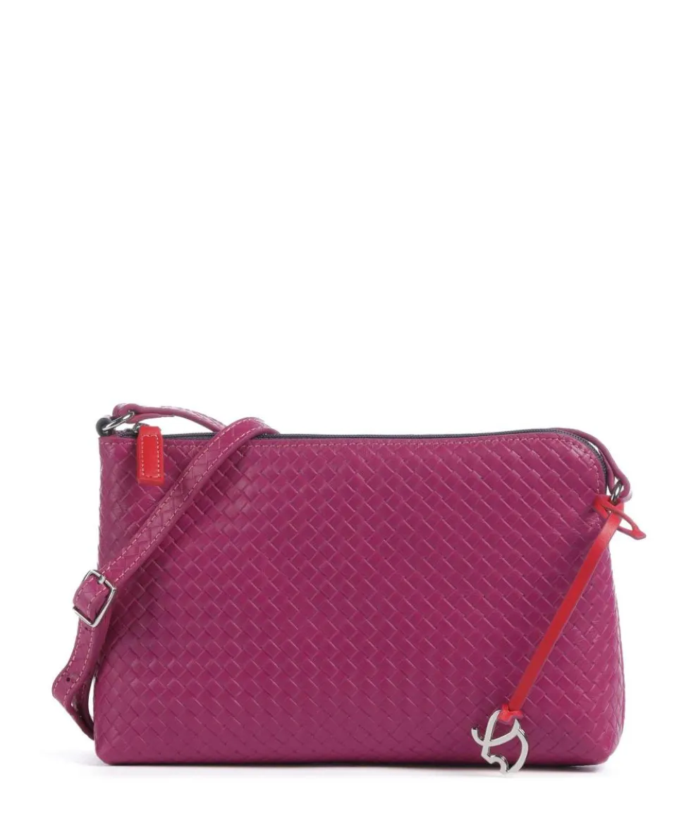 Umhängetasche geprägtes Rindsleder violett