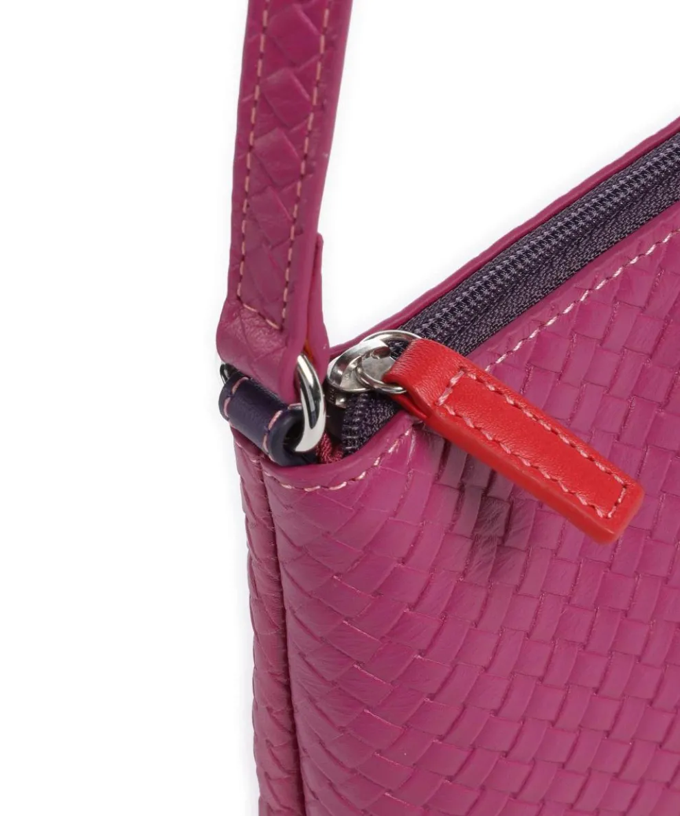 Umhängetasche geprägtes Rindsleder violett