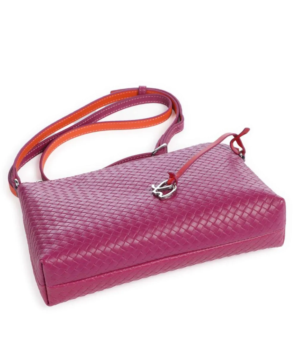 Umhängetasche geprägtes Rindsleder violett