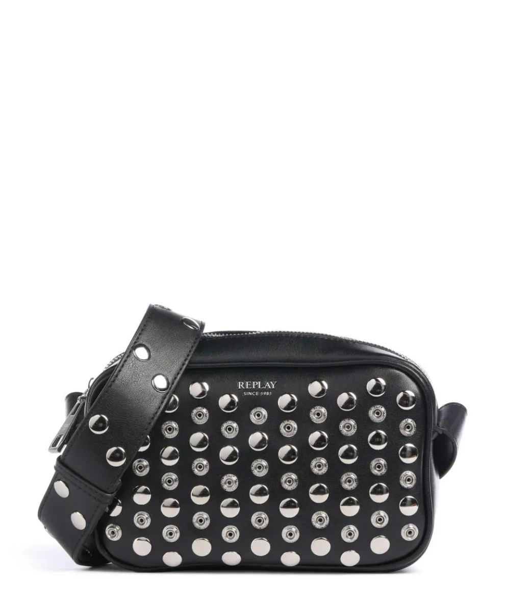 Umhängetasche Lederimitat schwarz