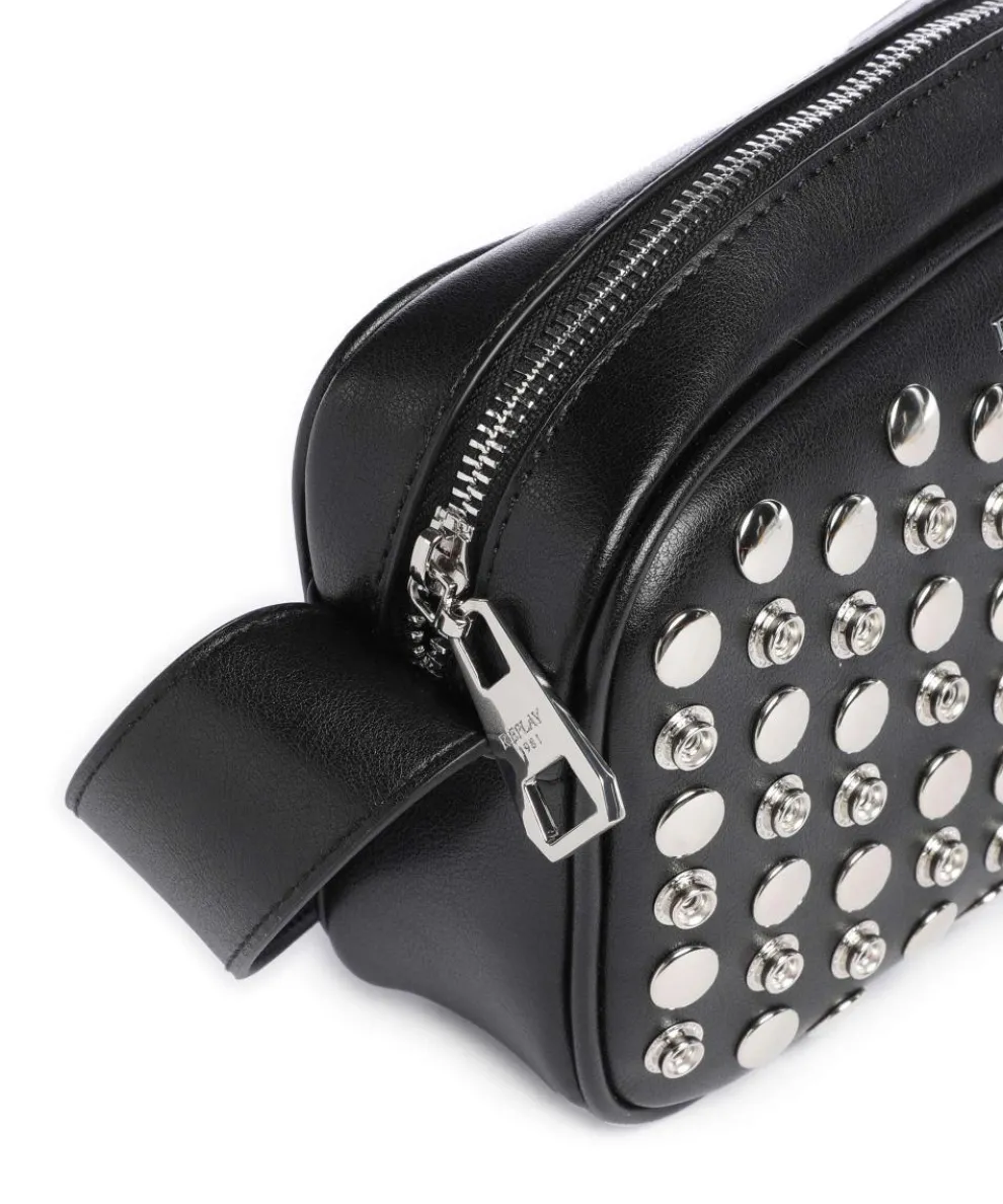 Umhängetasche Lederimitat schwarz