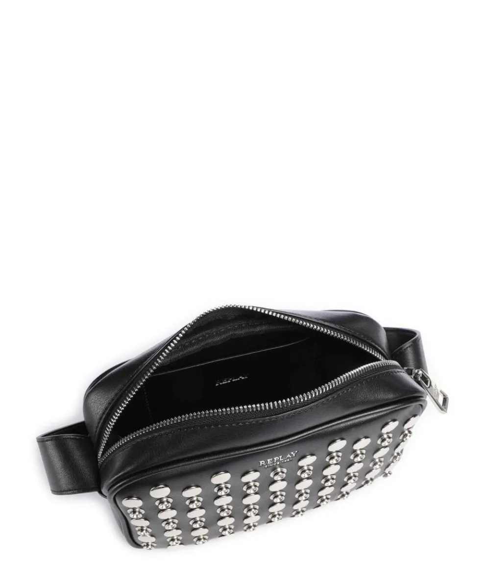 Umhängetasche Lederimitat schwarz