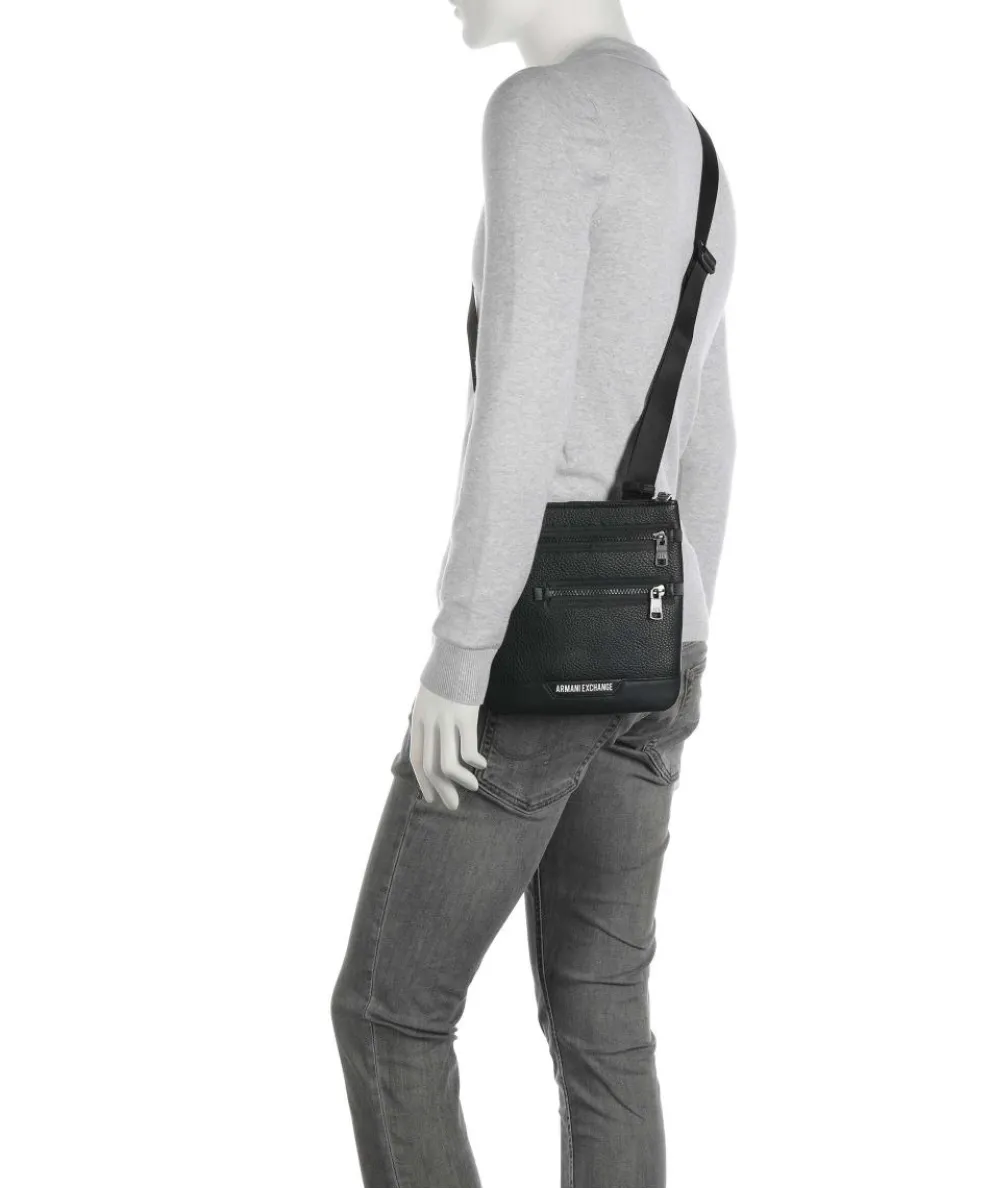 Umhängetasche Lederimitat schwarz