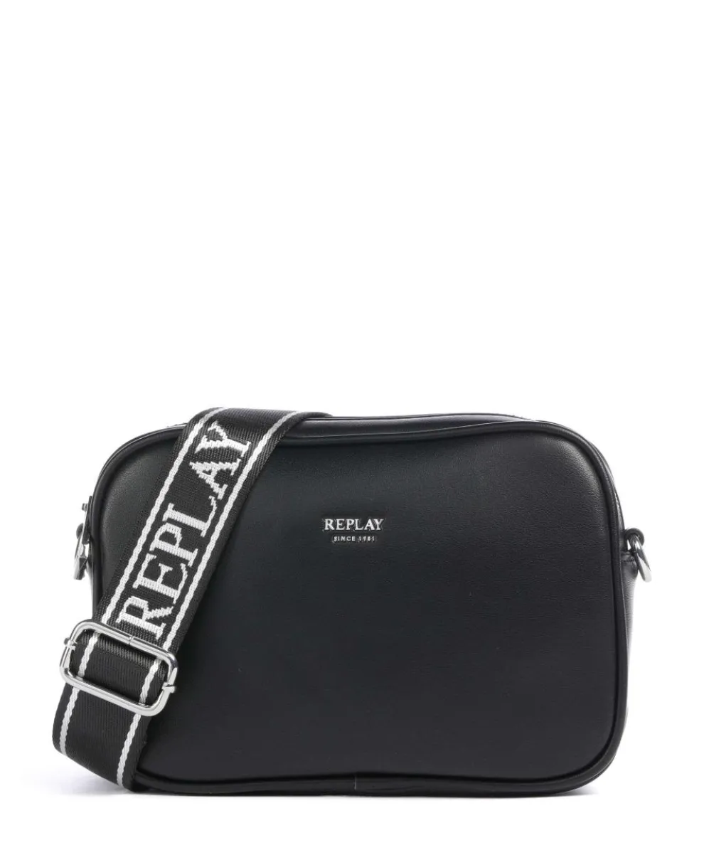 Umhängetasche Lederimitat schwarz