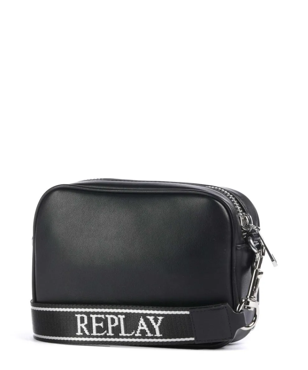 Umhängetasche Lederimitat schwarz