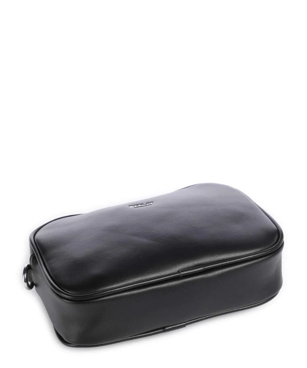 Umhängetasche Lederimitat schwarz