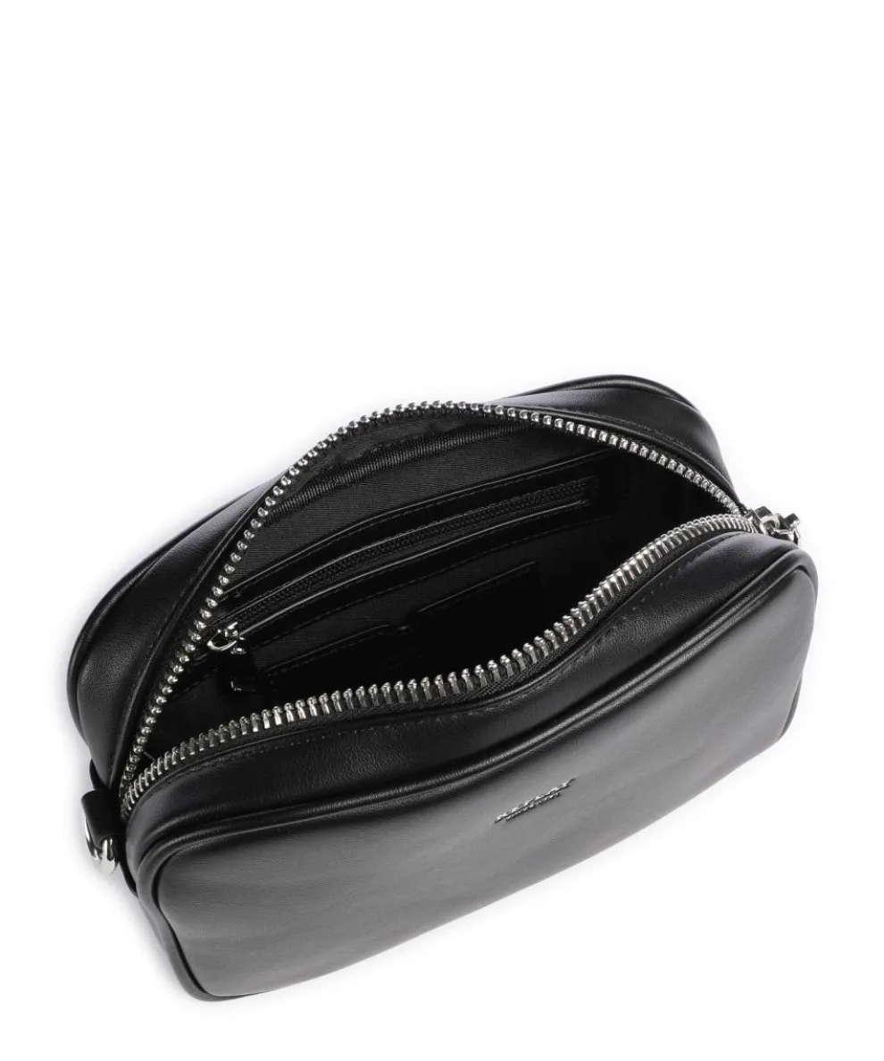 Umhängetasche Lederimitat schwarz