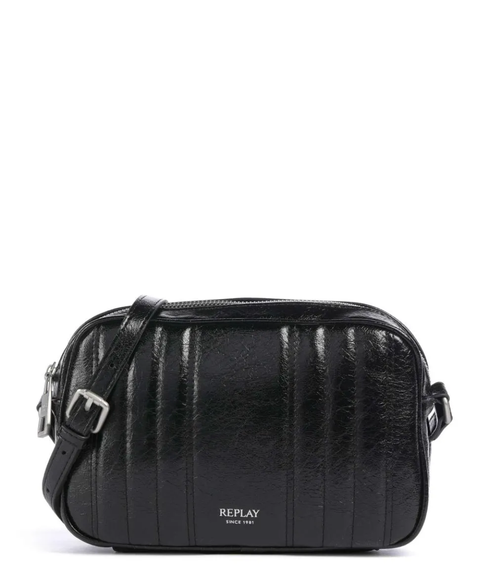 Umhängetasche Lederimitat schwarz