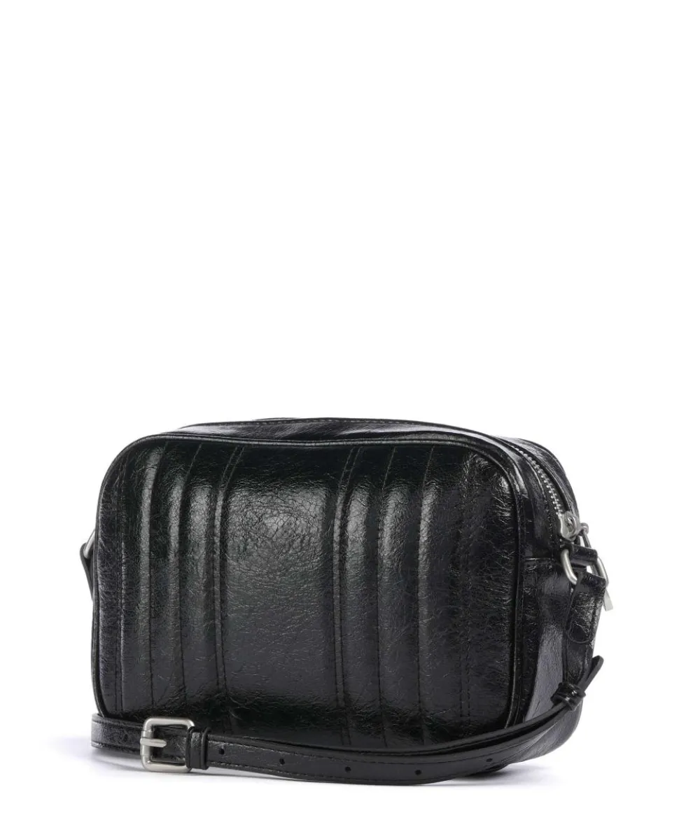 Umhängetasche Lederimitat schwarz