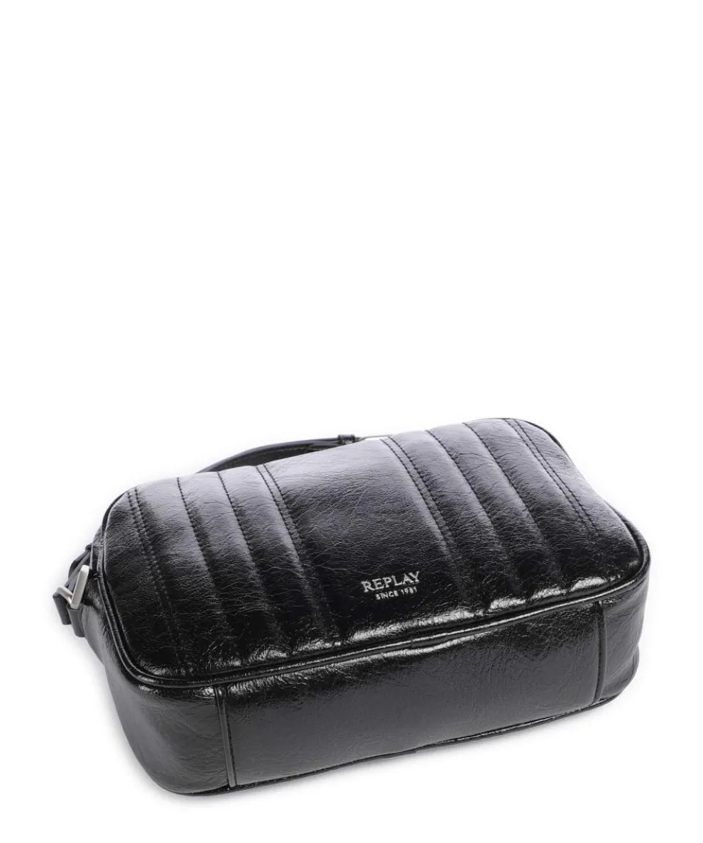 Umhängetasche Lederimitat schwarz