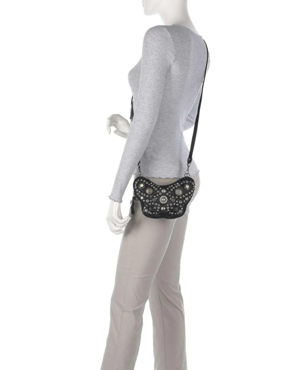 Umhängetasche Rindsleder schwarz