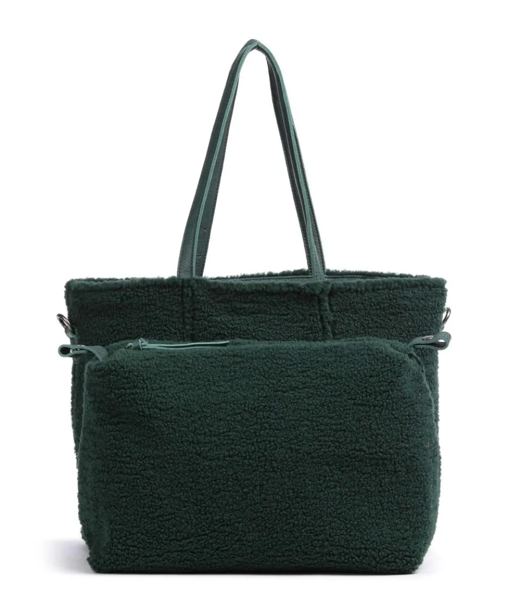 Inside Out Shopper genarbtes Leder dunkelgrün