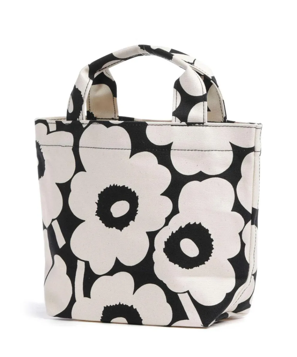 Unikko Mono Mini Handtasche Canvas natur/schwarz