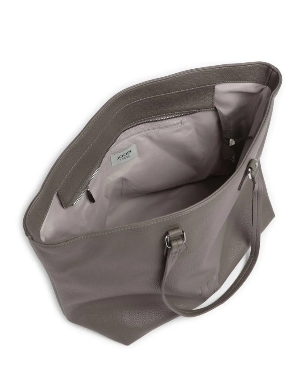 Jeans Lettera 1.0 Lara Shopper genarbtes Leder dunkelgrau