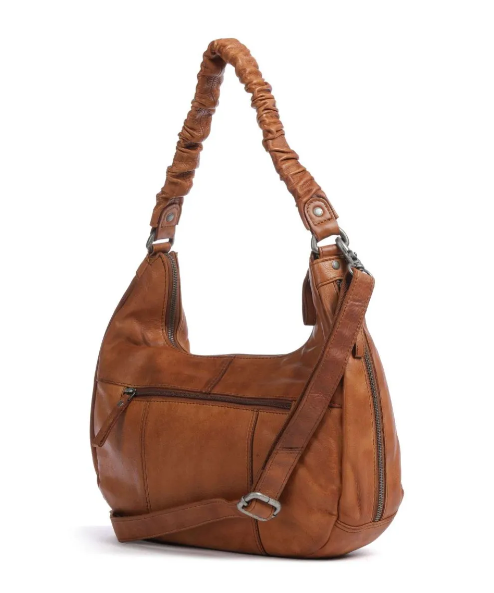 Apache Harli Schultertasche genarbtes Leder braun