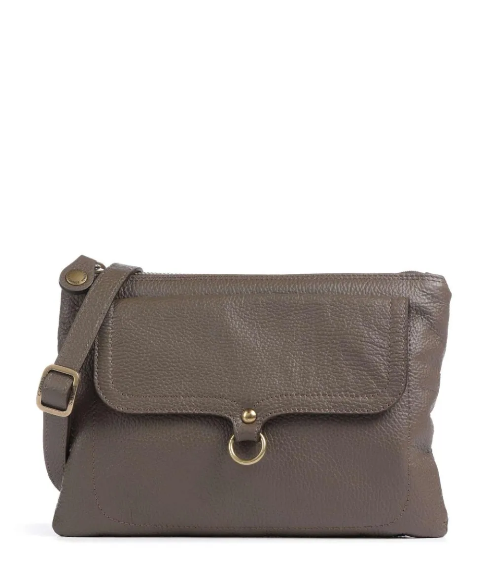 Urban Beyonce Schultertasche genarbtes Kalbsleder mud