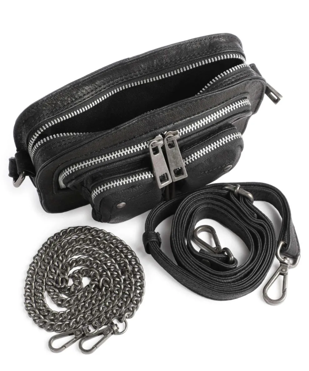 Urban Helena Umhängetasche fein genarbtes Leder schwarz