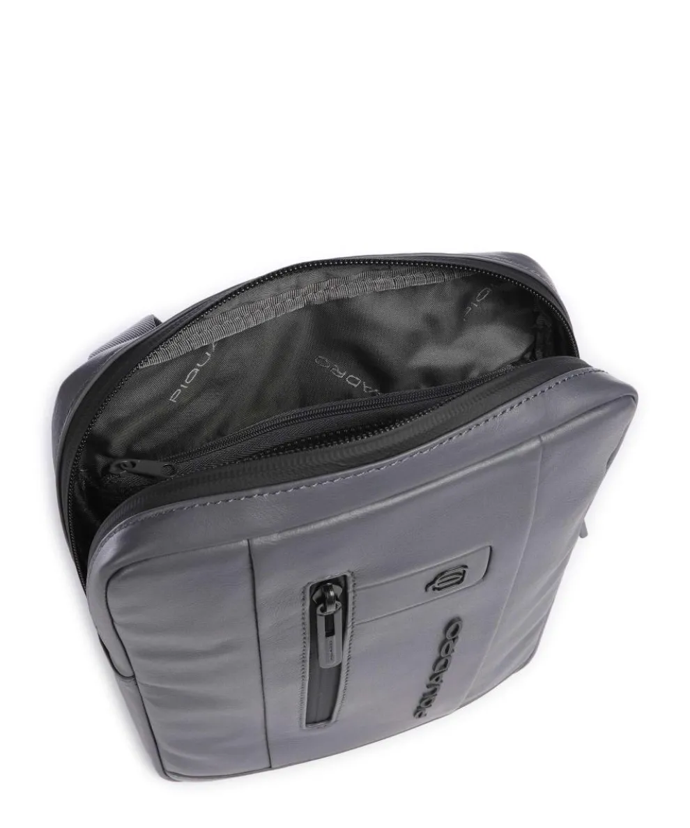 Urban Umhängetasche fein genarbtes Rindsleder grau