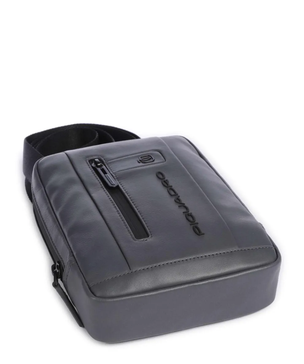 Urban Umhängetasche fein genarbtes Rindsleder grau