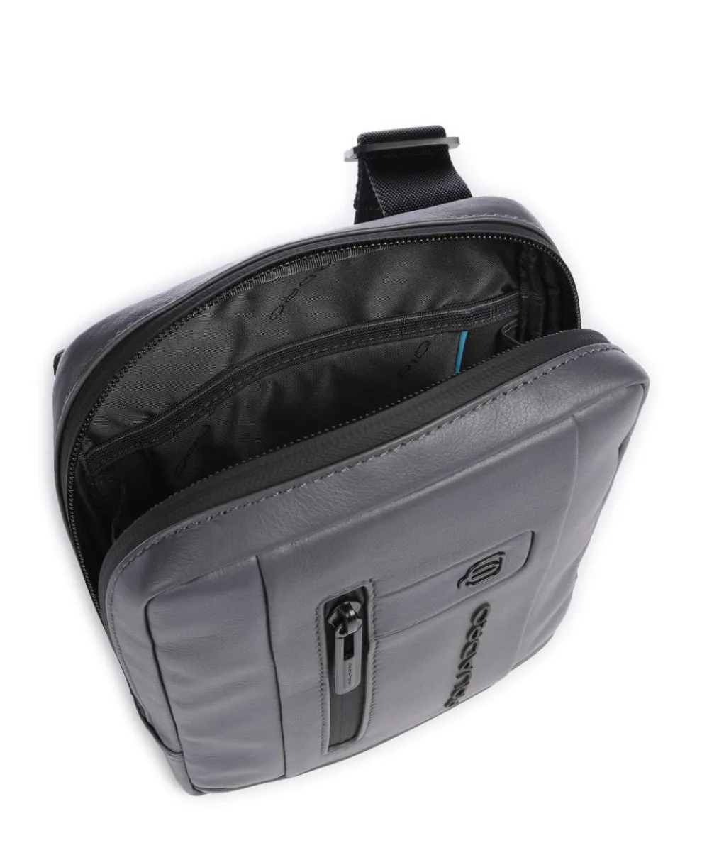 Urban Umhängetasche fein genarbtes Rindsleder grau