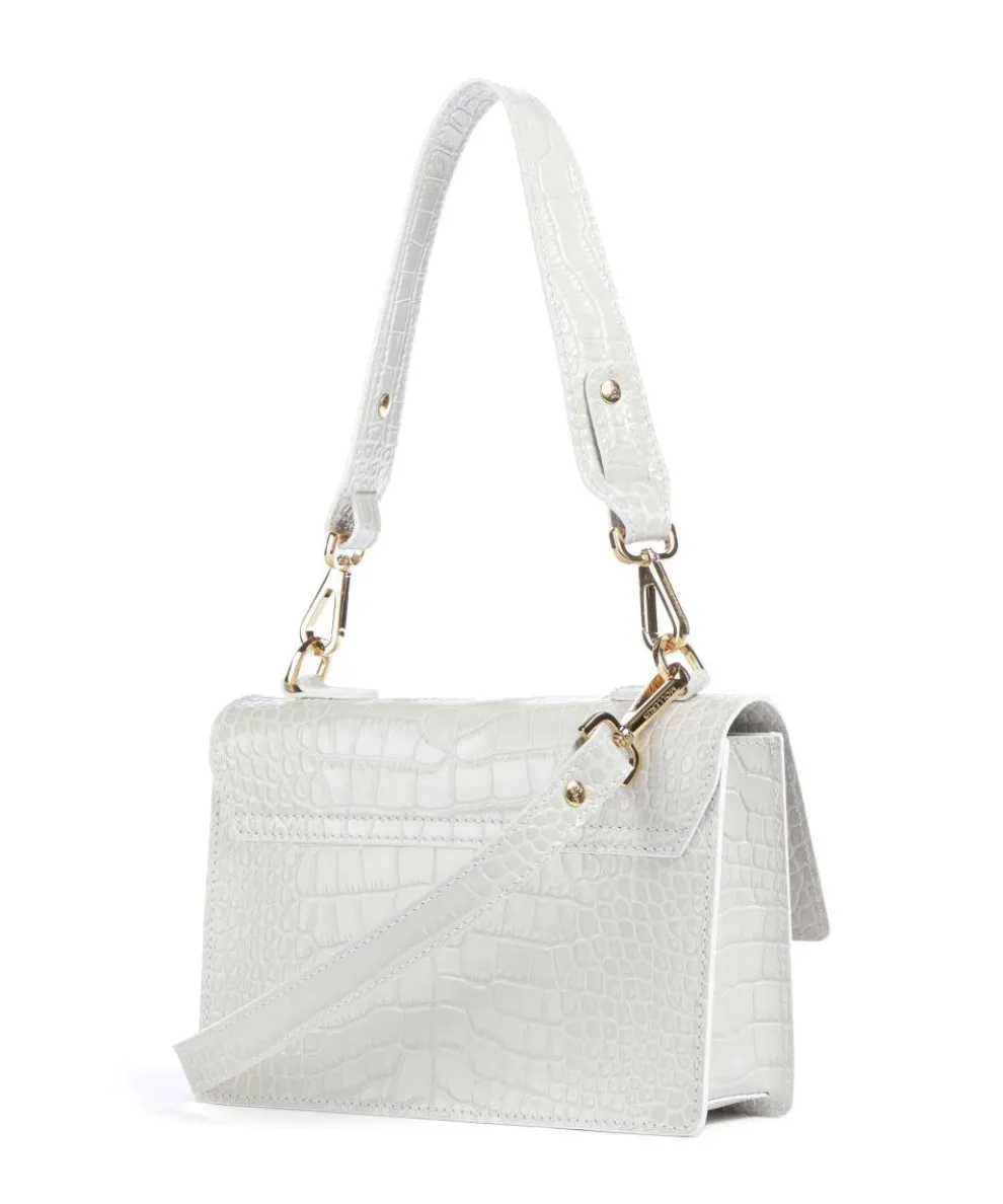 Ursy Schultertasche geprägtes Kalbsleder elfenbein