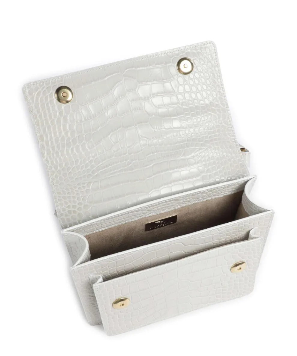 Ursy Schultertasche geprägtes Kalbsleder elfenbein