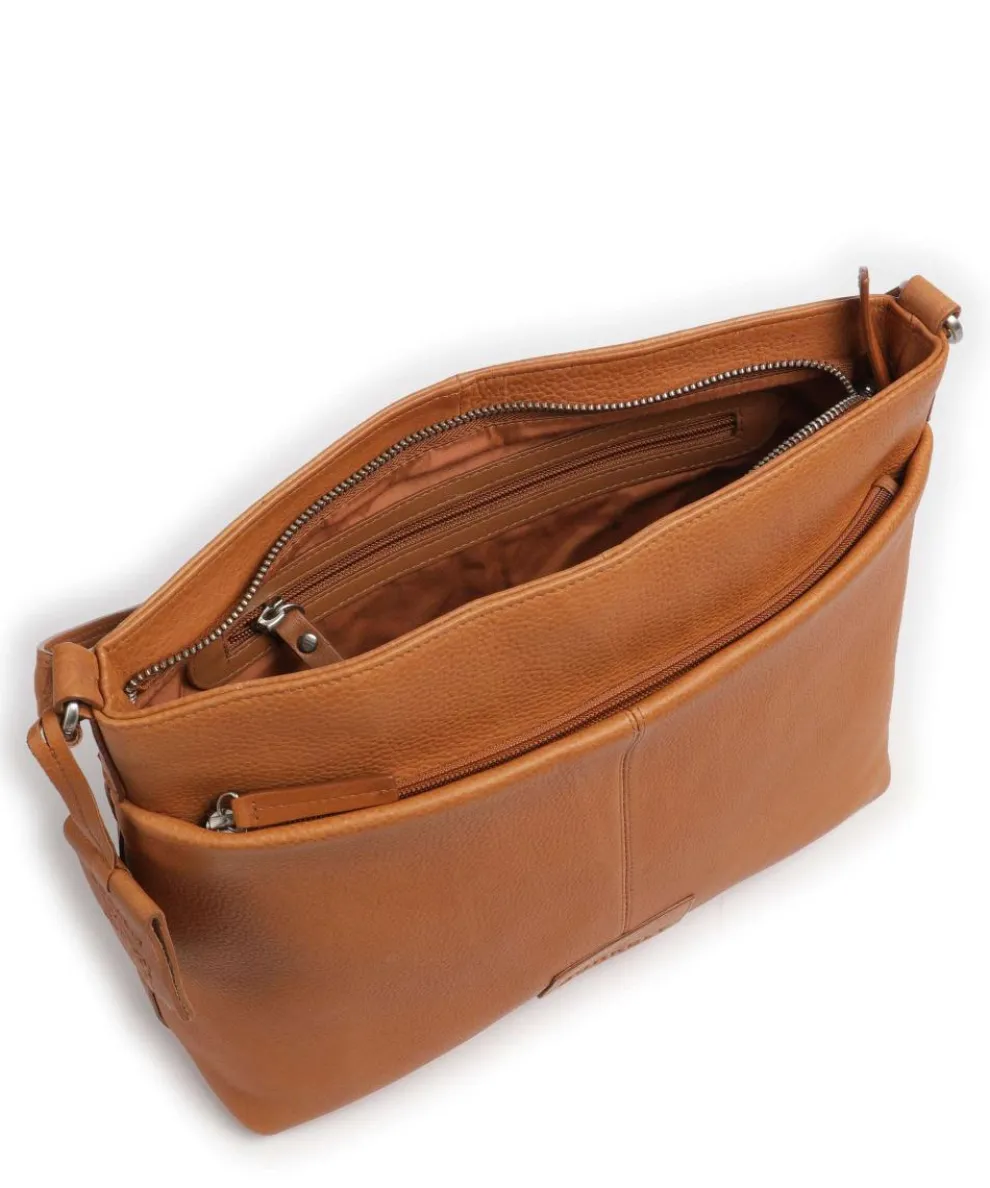 Soft Skylar Umhängetasche genarbtes Leder cognac