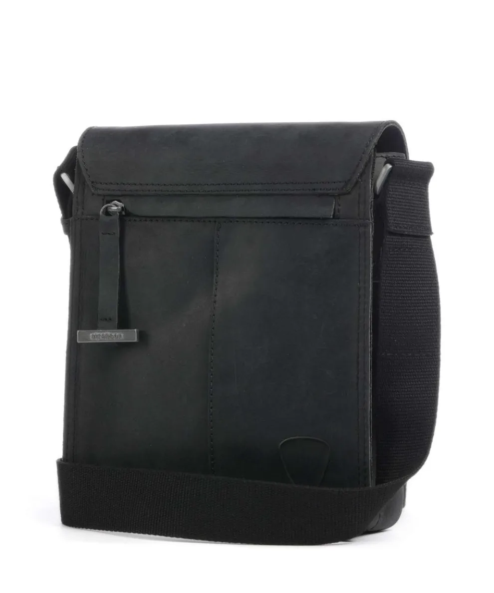 Richmond Umhängetasche Leder schwarz