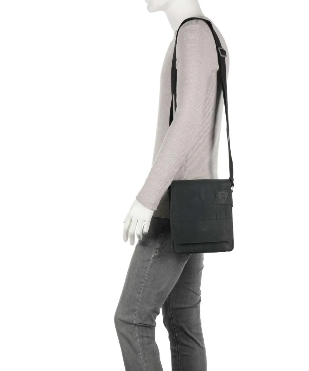 Richmond Umhängetasche Leder schwarz