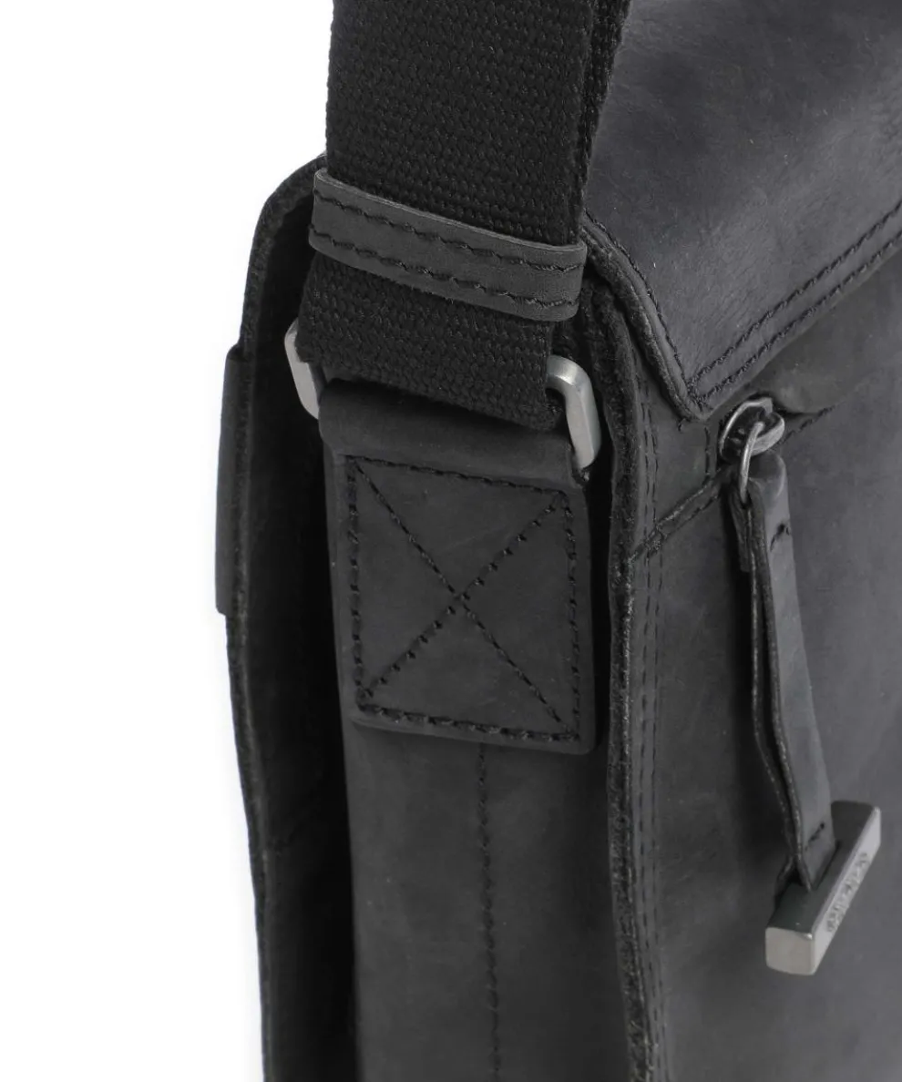 Richmond Umhängetasche Leder schwarz