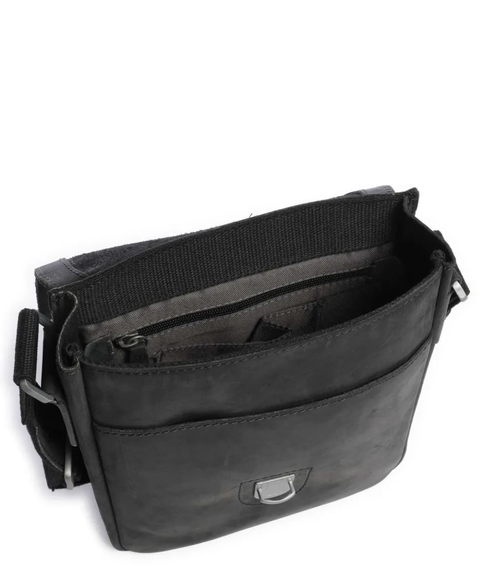 Richmond Umhängetasche Leder schwarz