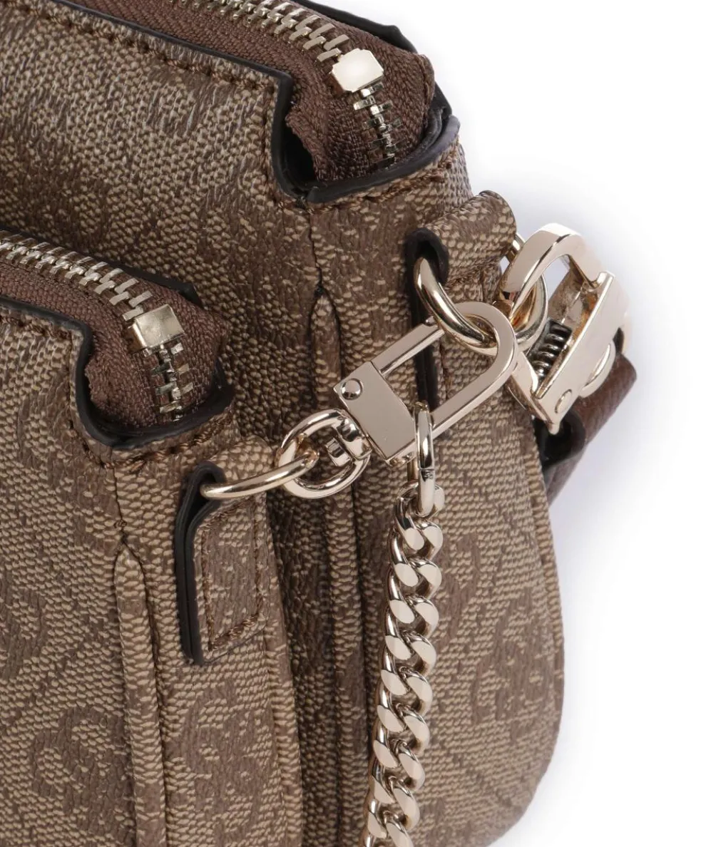 Noelle 4G Logo Schultertasche Lederimitat hellbraun