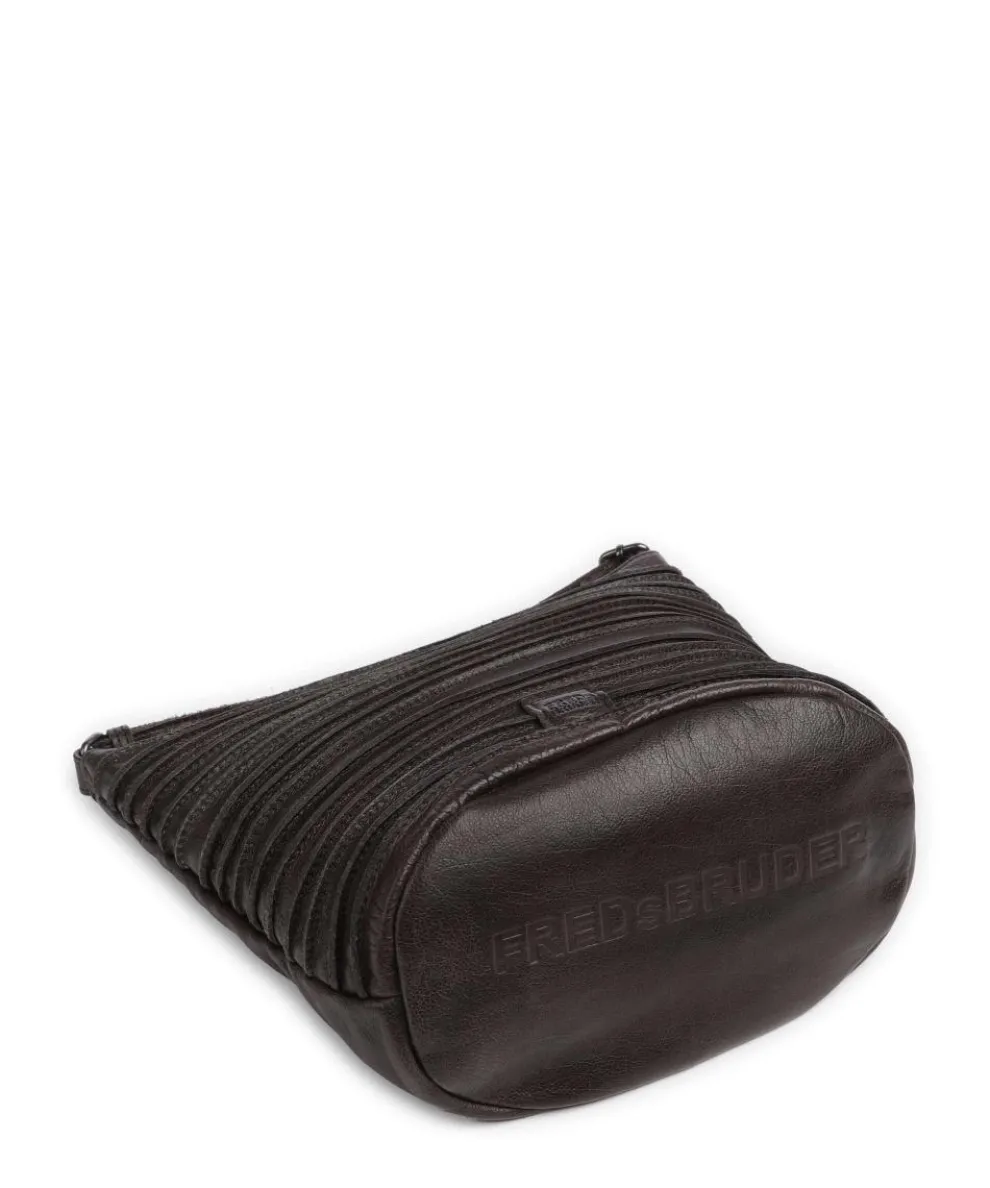 Riffelinchen Umhängetasche genarbtes Rindsleder dunkelbraun